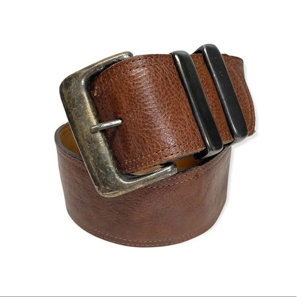 Vintage Comme Des Faus Brown Leather Belt